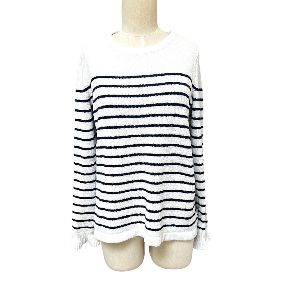 LILLY PULITZER Calloway Navy Stripes Chenille Pullover Sweater Size Medium